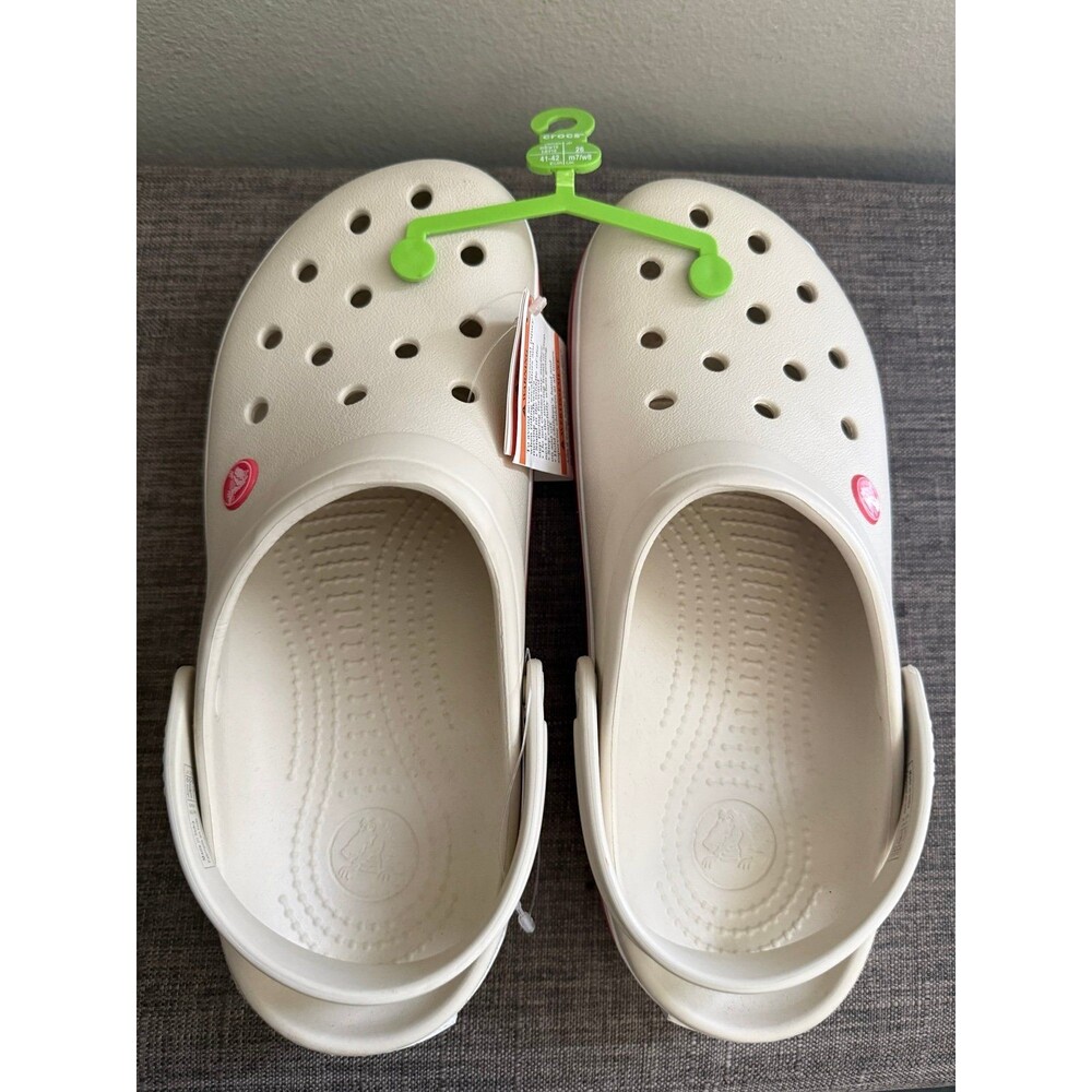 NWT Unisex Crocs Crocband Clogs Beige /Pink Men’s size 8 Women’s Size 10